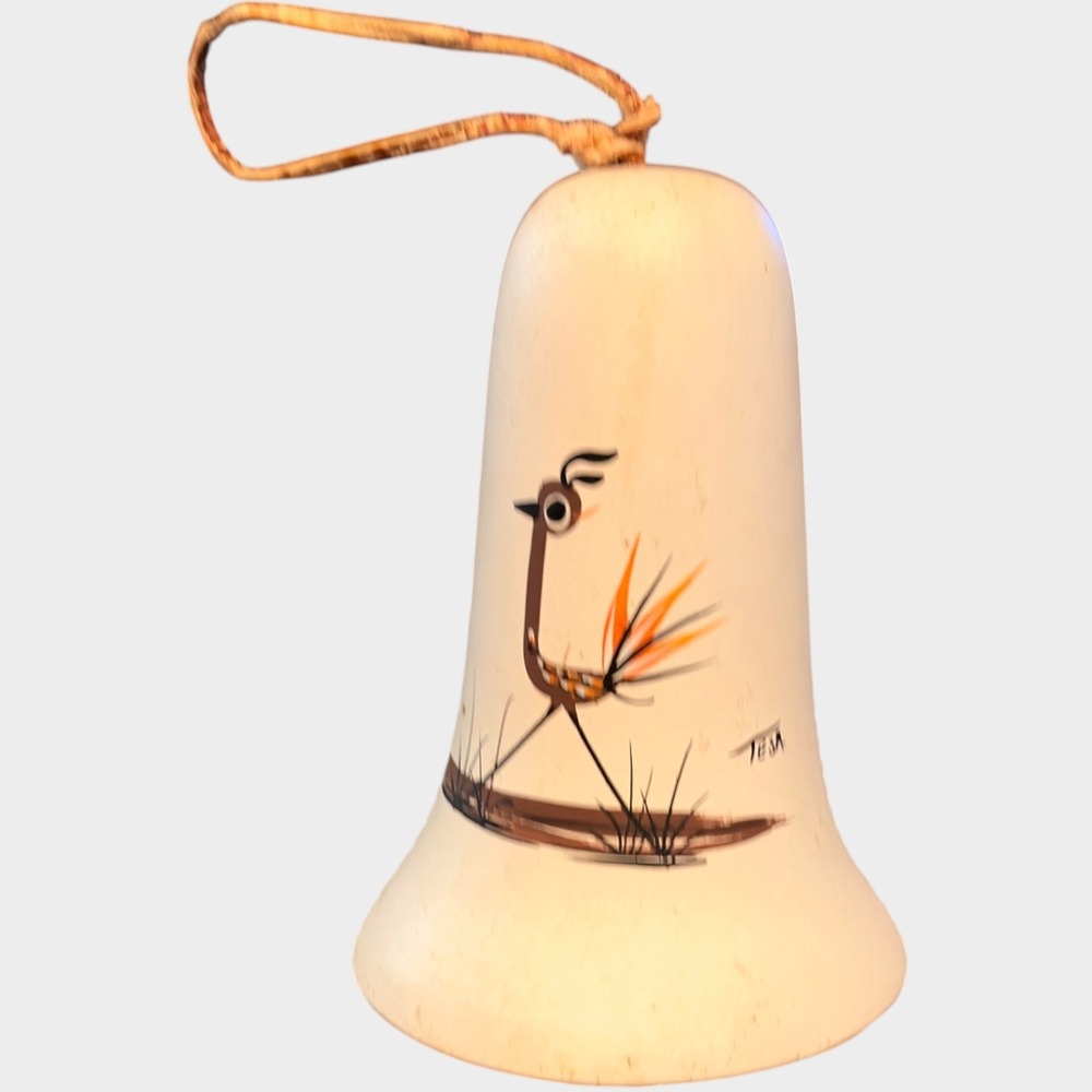 Tesa Signed Hand Painted Ceramic Roadrunner Wind Bell Southwestern Folk Art 7in